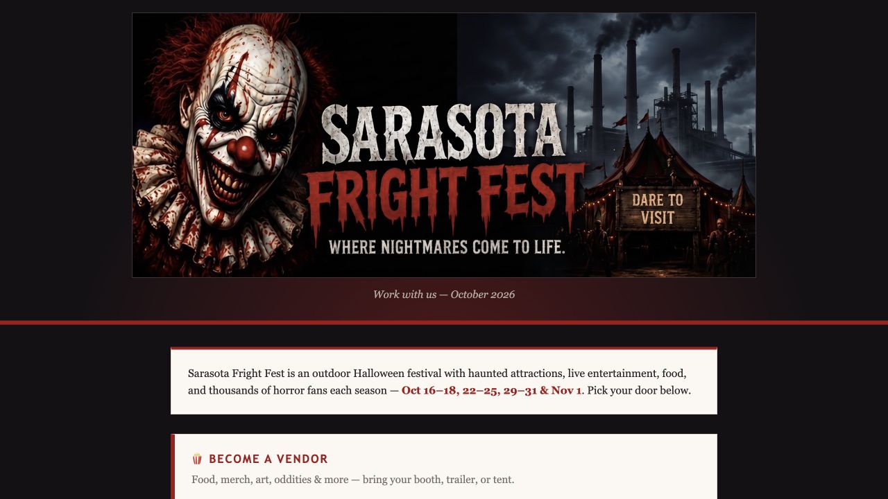 Live capture · Fright Fest application hub